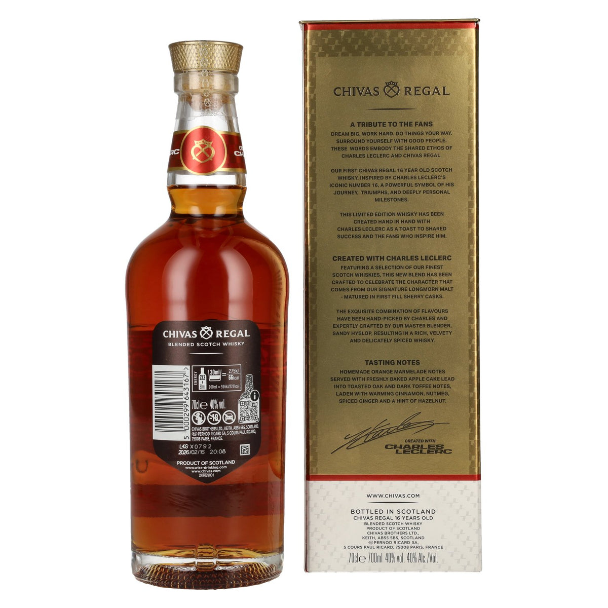 Chivas Regal 16 Years Old CHARLES LECLERC Blended Scotch Whisky Limited Edition 40% vol. 0.7 l in a gift box
