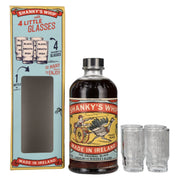 Shanky's Whip : le mélange original de liqueur noire et de whisky, 33 % vol., 0,7 l, dans un coffret cadeau comprenant 4 verres à shot