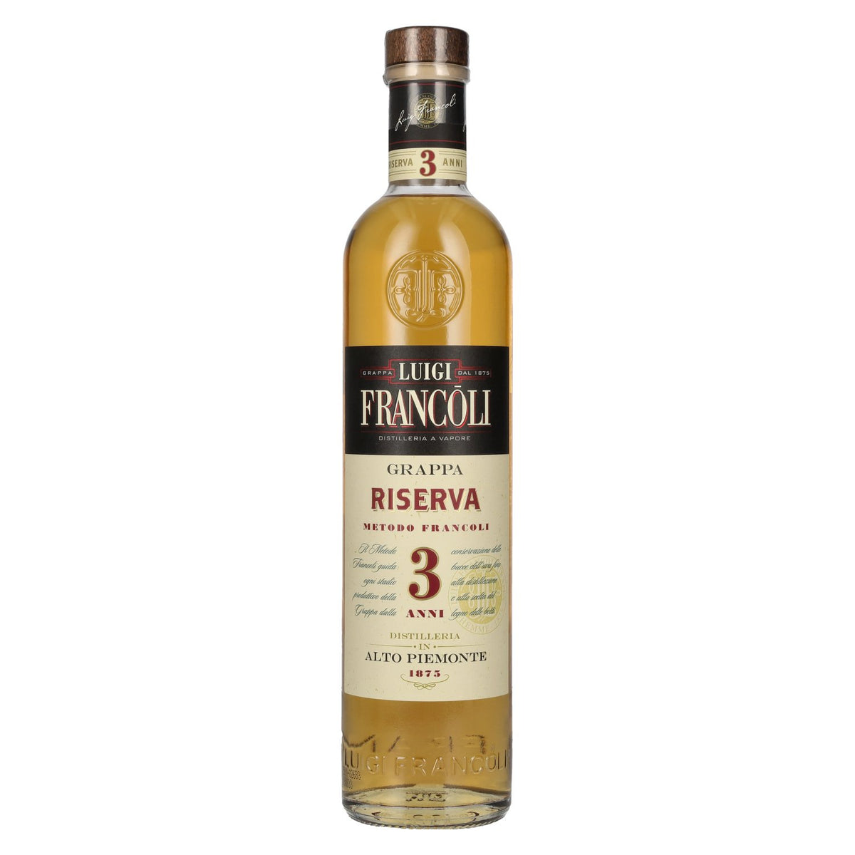Luigi Francoli 3 Anni RISERVA Grappa del Piemonte 41.5% ABV 0.7l