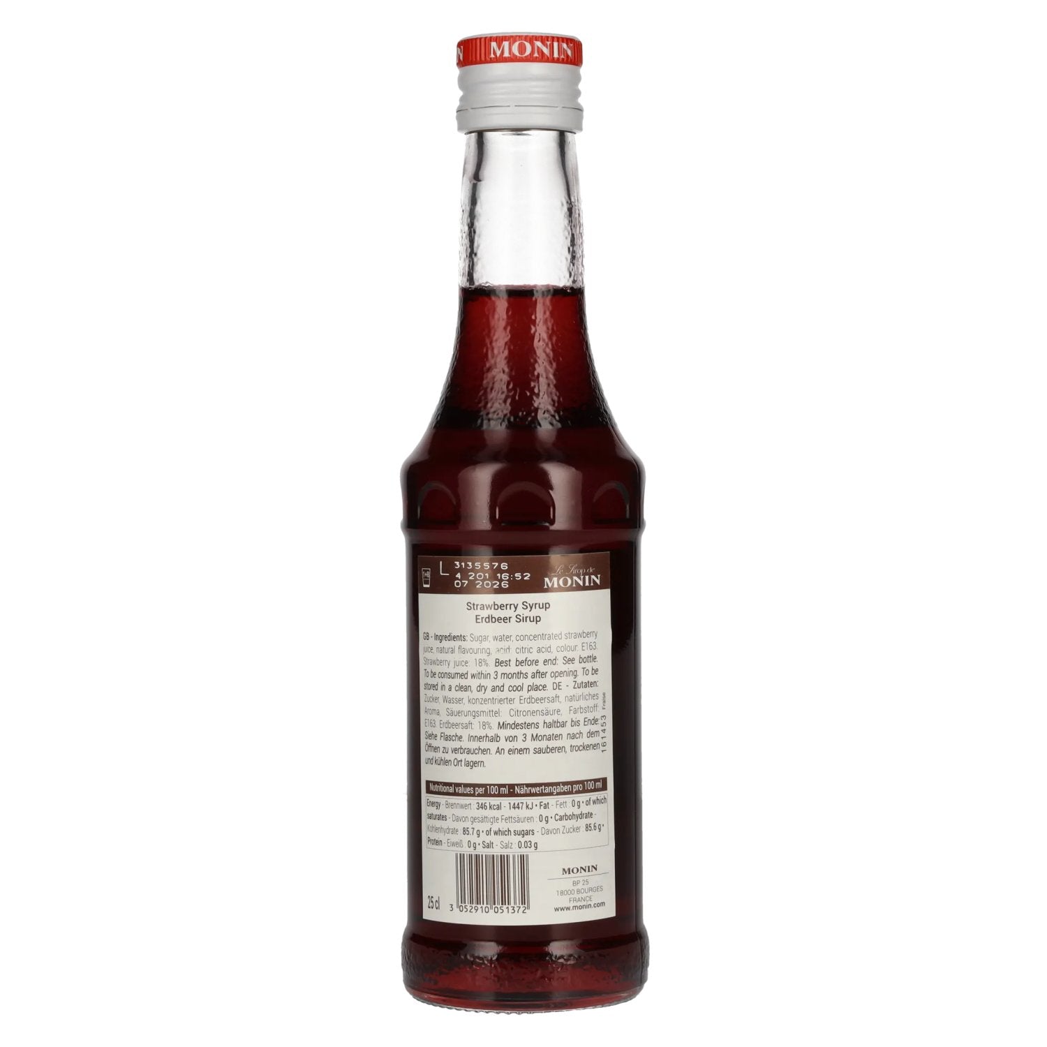 Le Sirop de Monin ERDBEERE 0,25l