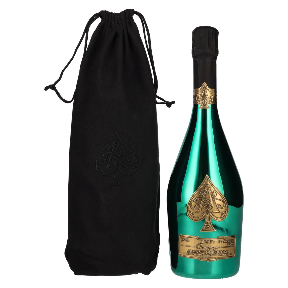 Armand de Brignac Champagne Brut Green Edition 12,5% vol. 0,75 l in een fluwelen tas