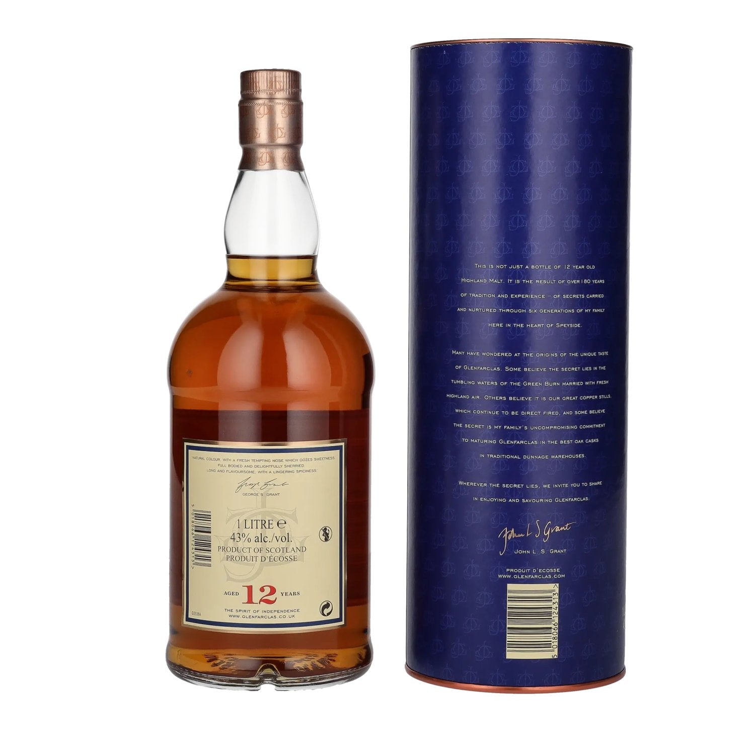 Glenfarclas 12 Years Old Highland Single Malt Scotch Whisky 43% Vol. 1l in geschenkverpakking
