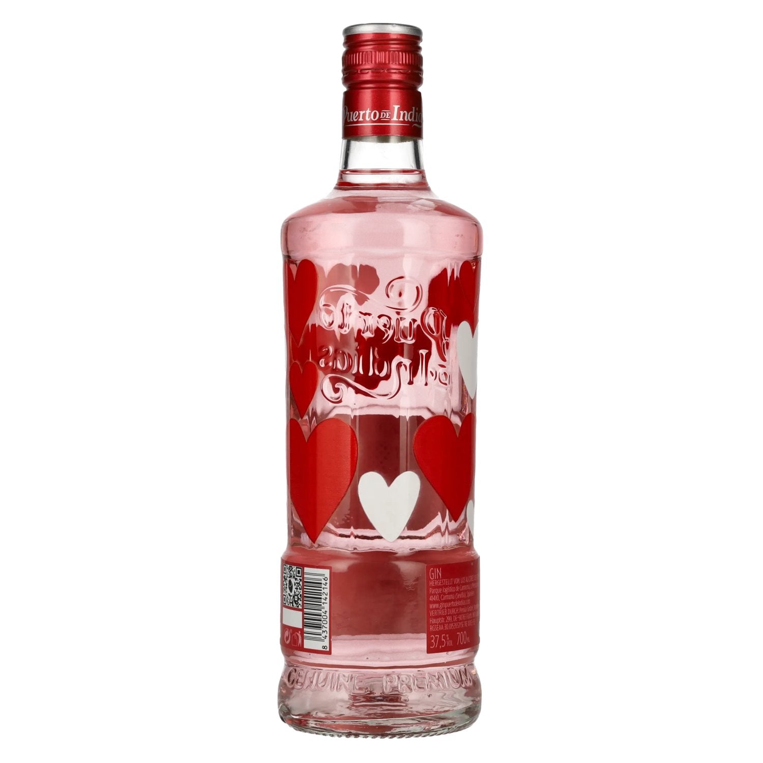 Puerto de Indias STRAWBERRY &amp; LOVE Valentijns Editie Gin 37,5% Vol. 0,7l