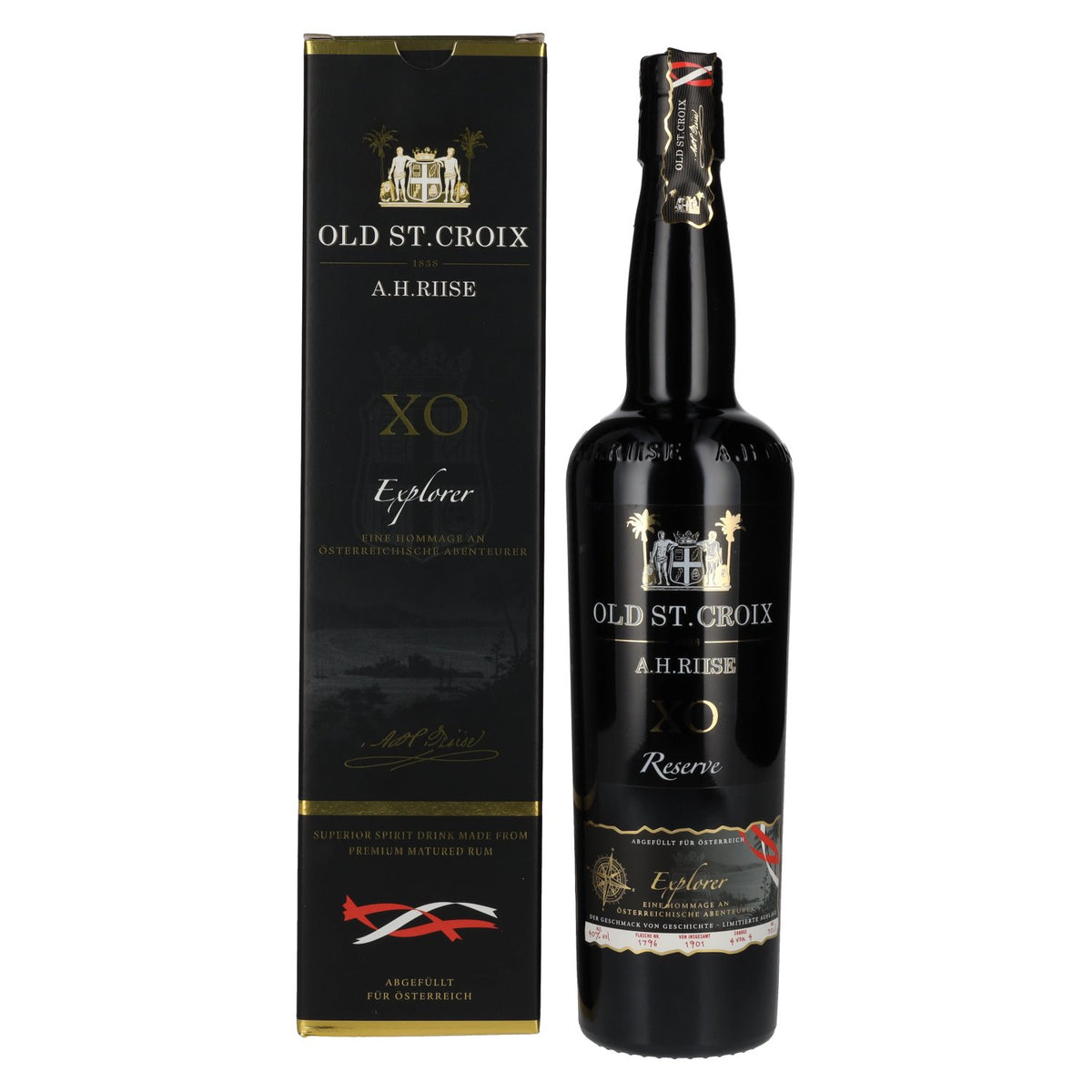 Old St. Croix A.H. Riise XO Explorer Reserve Austria Edition 40% vol. 0.7 l in a gift box