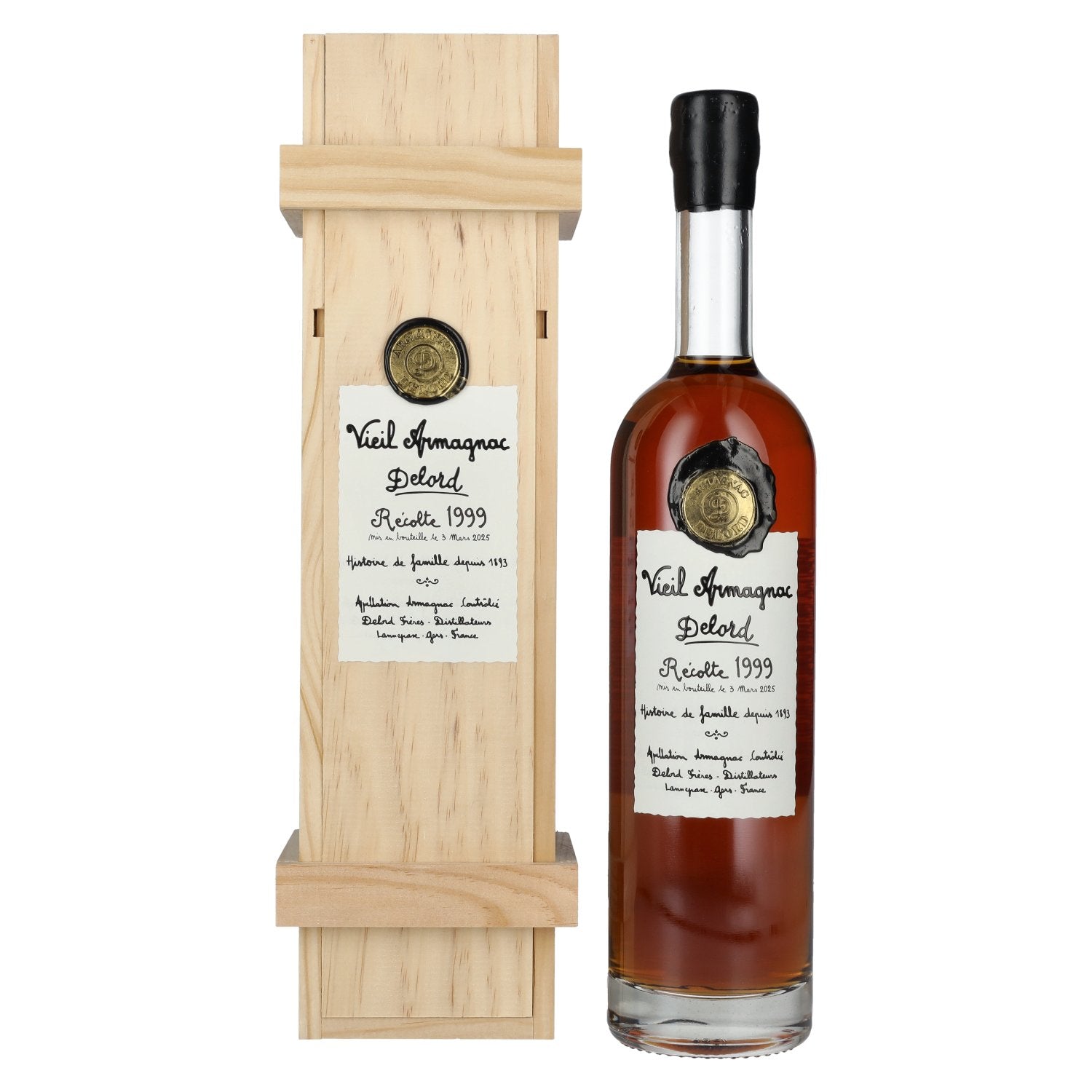 Vieil Armagnac Delord Vintage Récolte 1999 40% Vol. 0,7l in Holzkiste