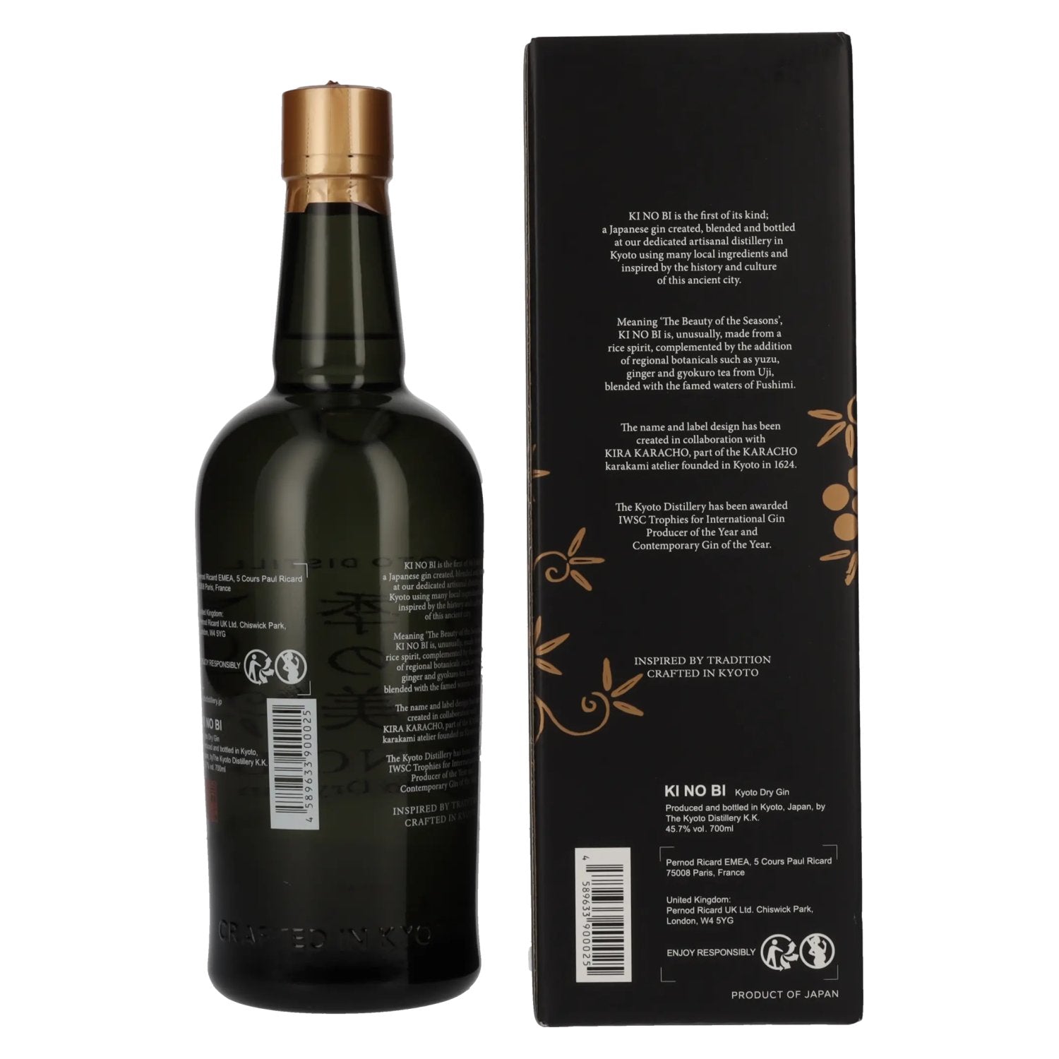 KI NO BI Kyoto Dry Gin 45,7% Vol. 0,7l in Geschenkbox