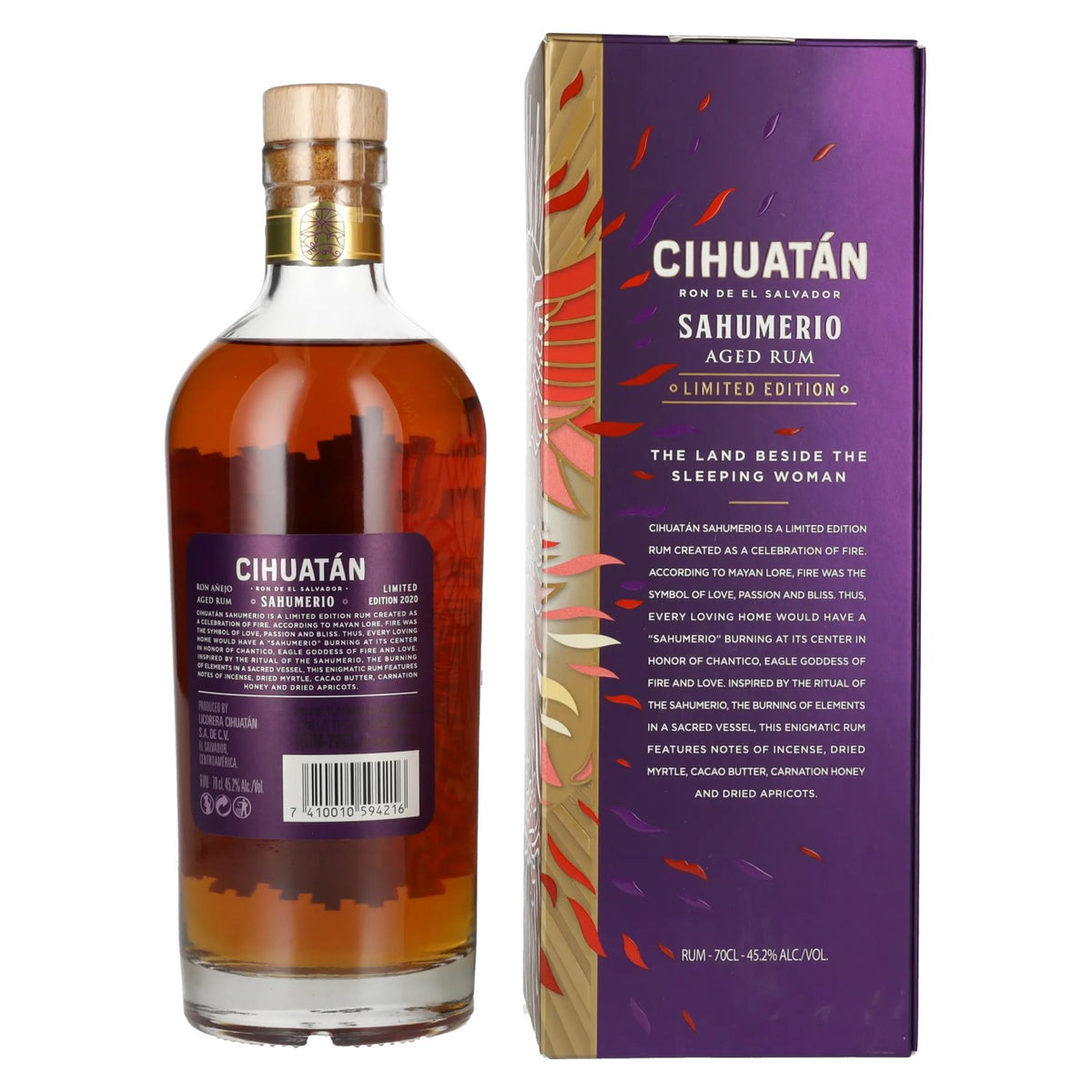 Rhum Cihuatán SAHUMERIO Édition limitée 45,2 % vol. 0,7 l dans un coffret cadeau