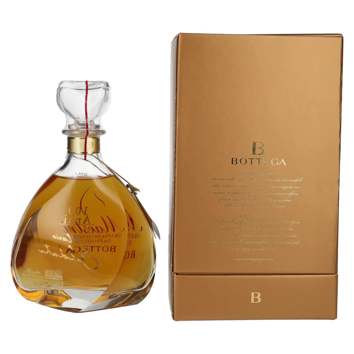 Bottega Grappa Invecchiata da Prosecco Maestri 38 % vol., 0,7 l, dans un coffret cadeau