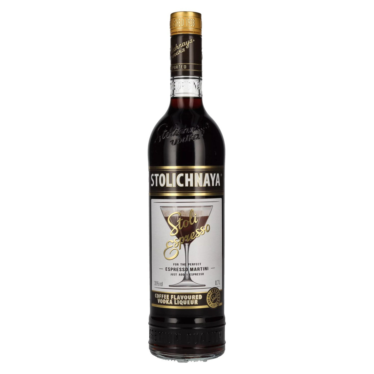 Vodka premium Stolichnaya aromatisée au café expresso, FKP 30 % vol., 0,7 l
