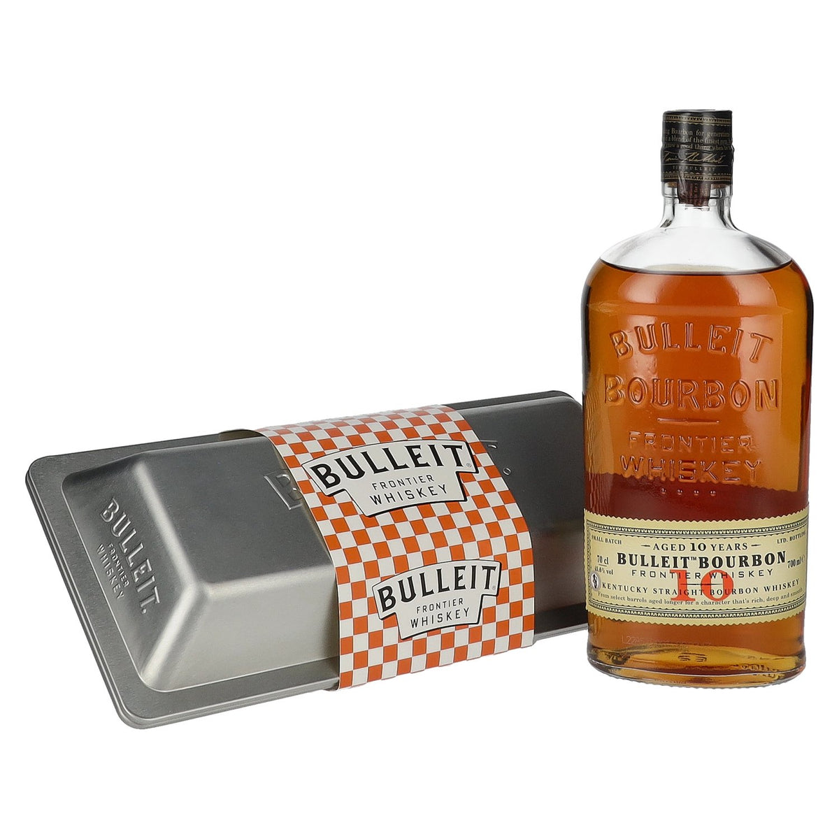 Bulleit Bourbon 10 Years Old Bulleit Frontier Whiskey 45.6% vol. 0.7 l in a lunch box