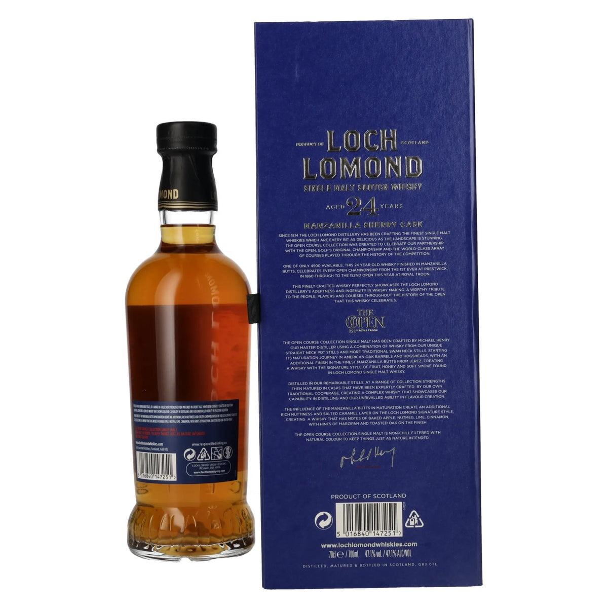 Loch Lomond 24 Years Old THE OPEN 152nd Royal Troon Manzanilla Sherry Cask 47.1% vol. 0.7 l in a gift box