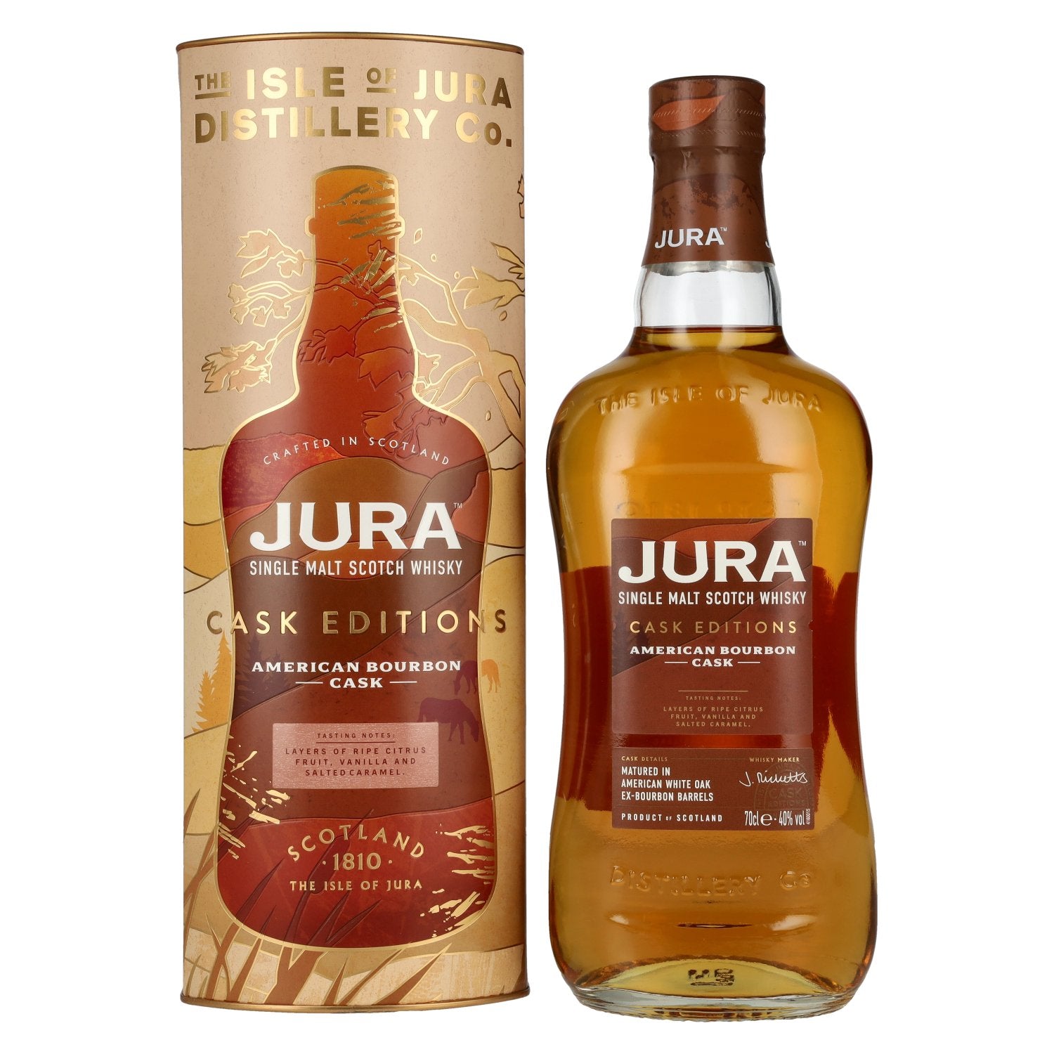 Jura AMERICAN BOURBON CASK Single Malt Scotch Whisky 40% Vol. 0,7l in geschenkverpakking