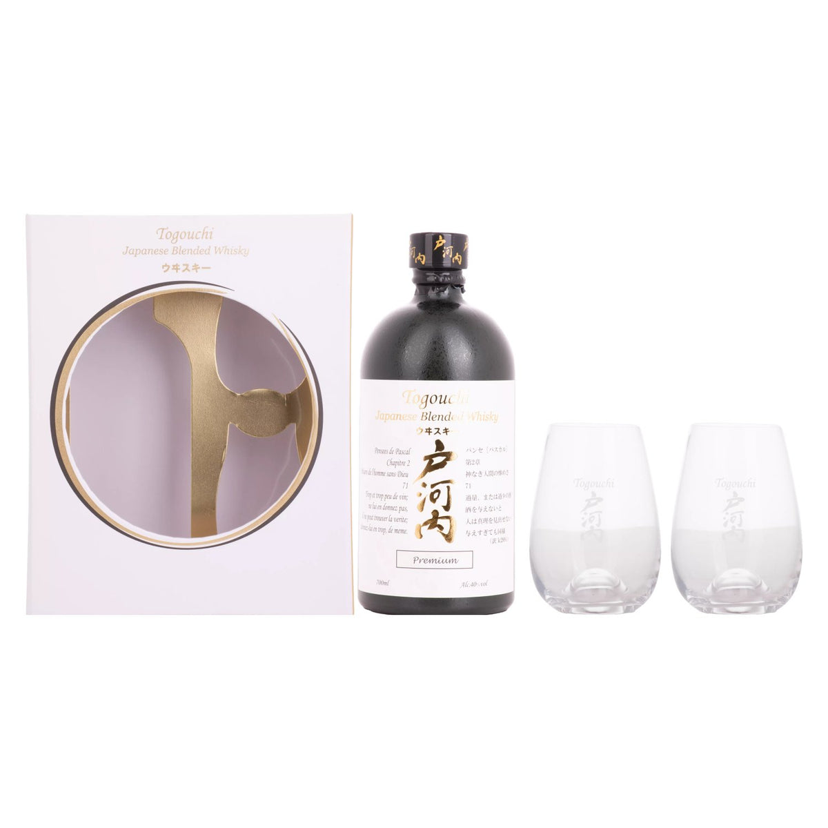 Togouchi Premium Japanese Blended Whisky 40% vol. 0.7 l in a gift box with 2 glasses