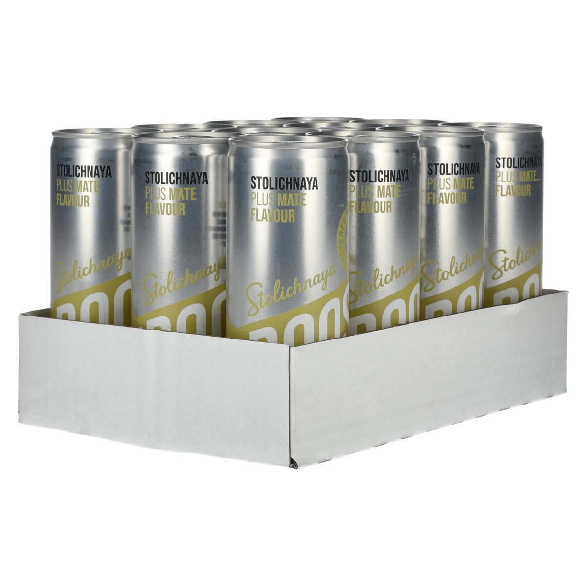 Stolichnaya Boost Plus MATE Flavour 5% ABV, 12 x 0.25 l tins (deposit required)