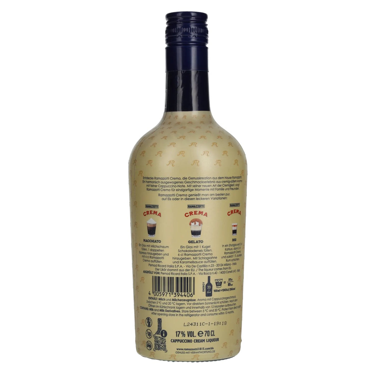 Ramazzotti Crema Cappuccino Cream 17% vol. 0.7 l
