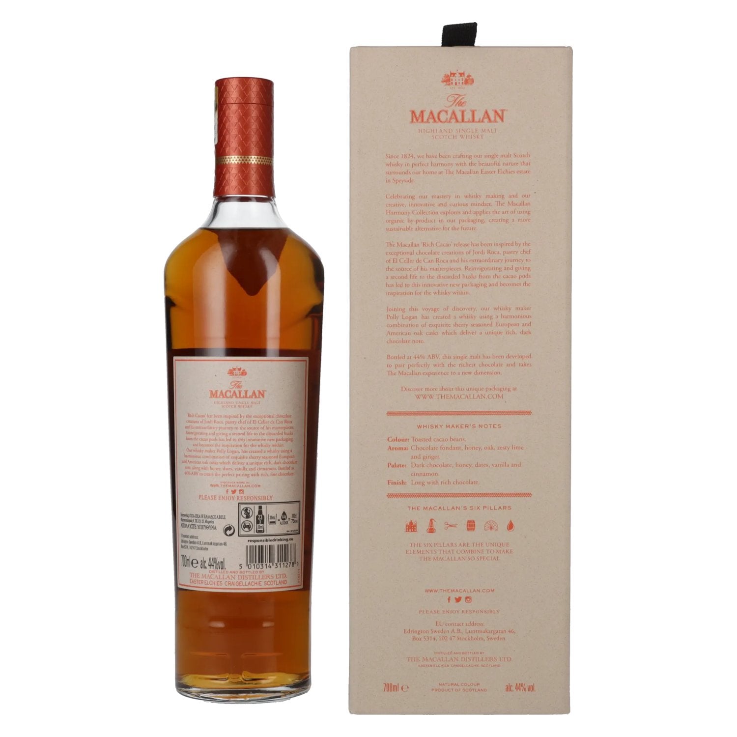 The Macallan The Harmony Collection RICH CACAO 44% Vol. 0,7l in geschenkverpakking