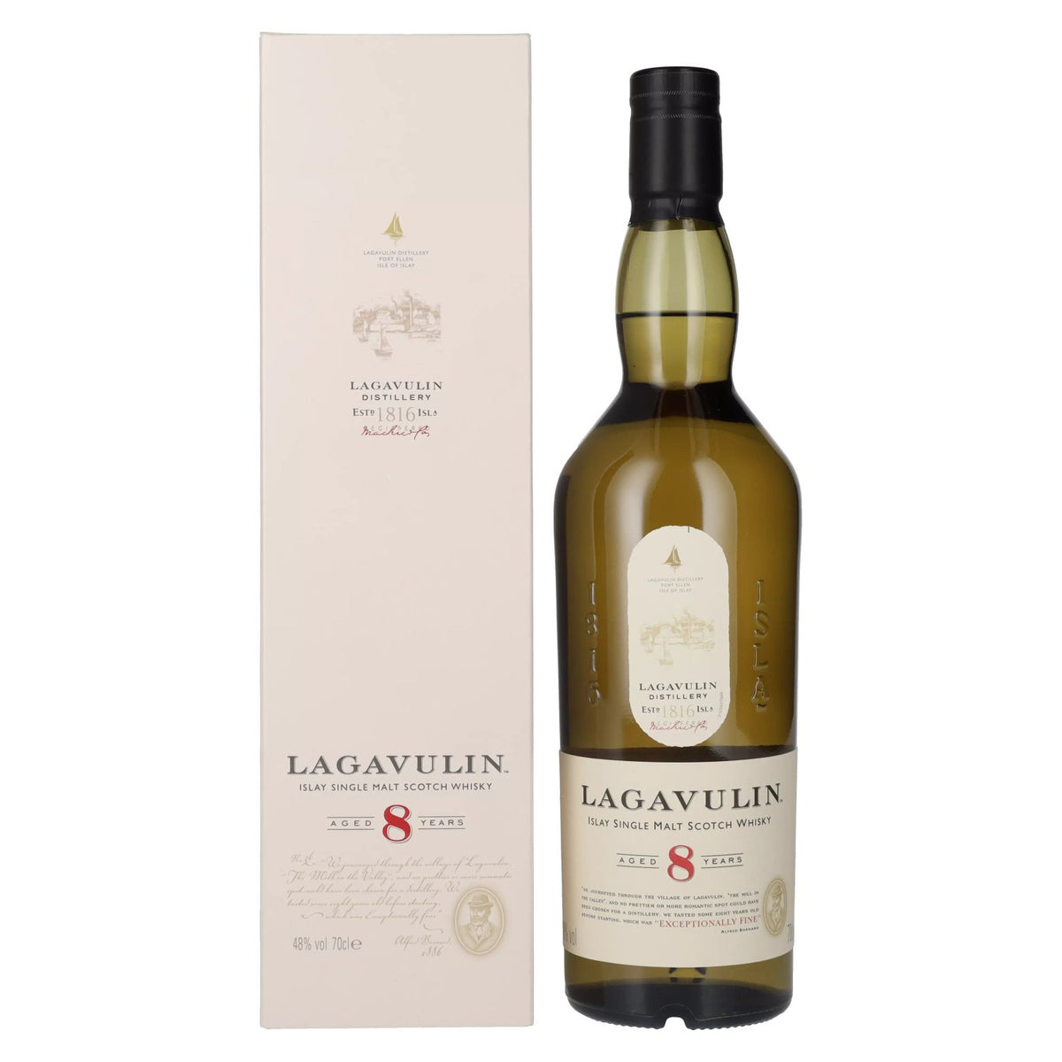 Lagavulin 8-Year-Old Single Malt Whisky 48% vol. 0.7 l in a gift box