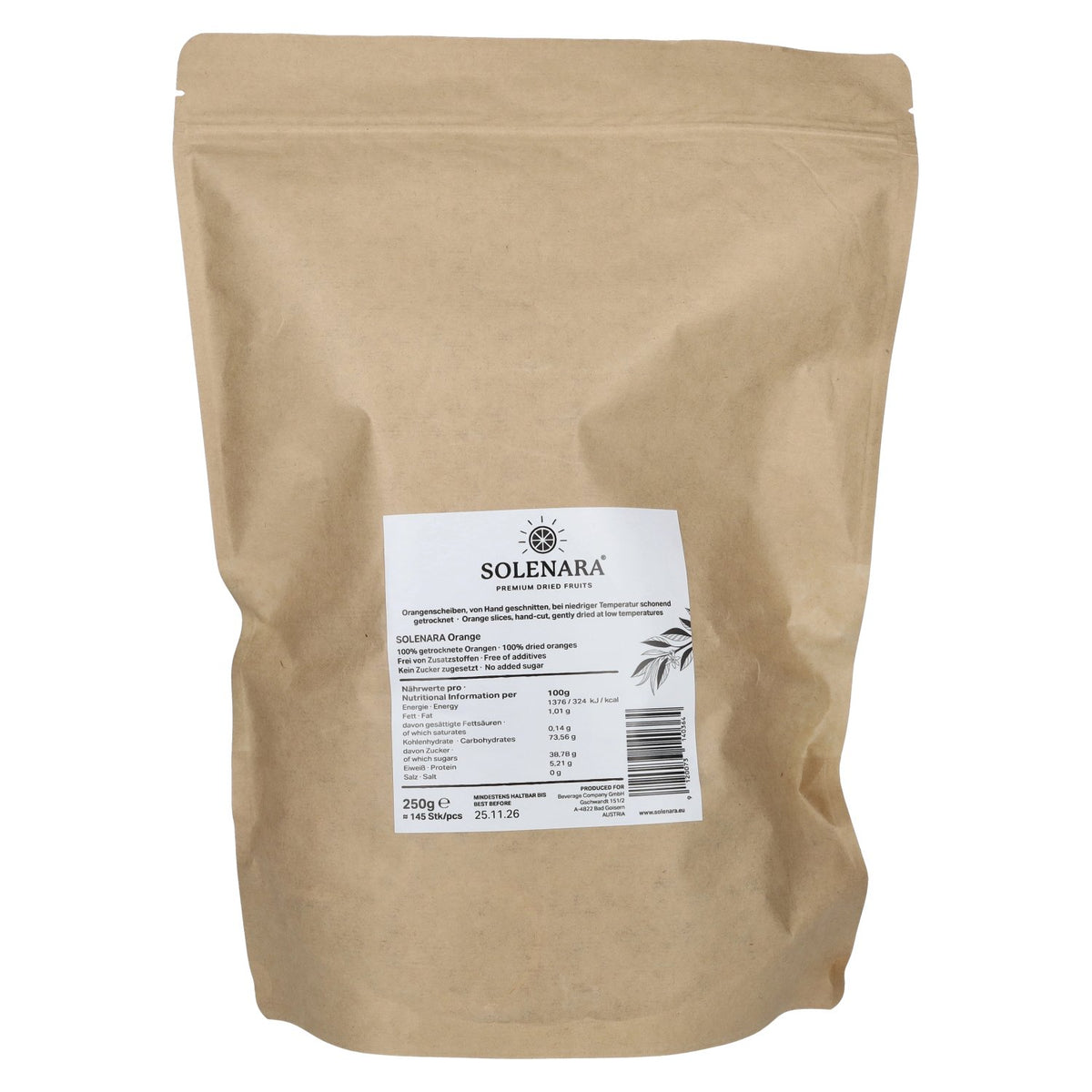 Solenara Premium Dried Fruit ORANGE 250 g