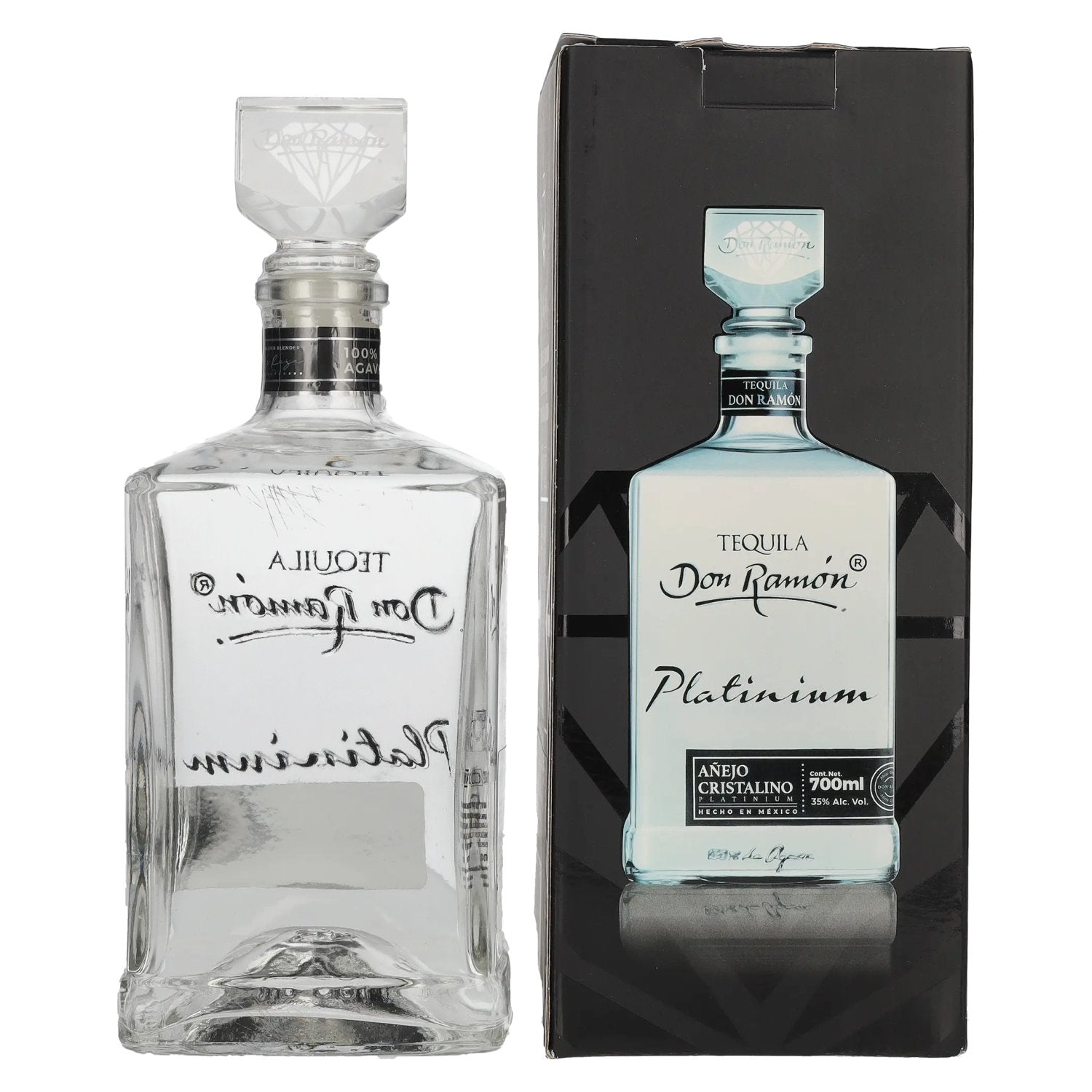 Don Ramón Platinum Añejo Cristalino 100% Agave 35% Vol. 0,7l in Geschenkbox