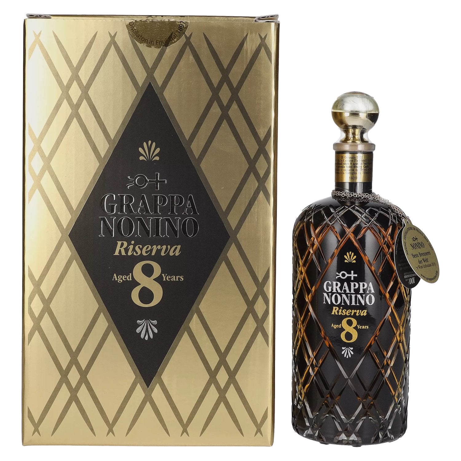 Nonino Grappa Riserva 8 Years Old 43% Vol. 0,7l en boîte cadeau
