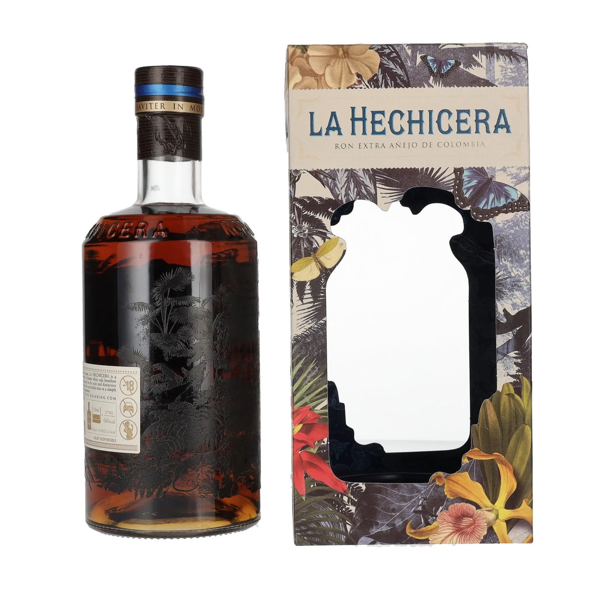 La Hechicera Ron Colombian Extra Añejo Rum RESERVA FAMILIAR 40% vol. 0.7 l in a gift box