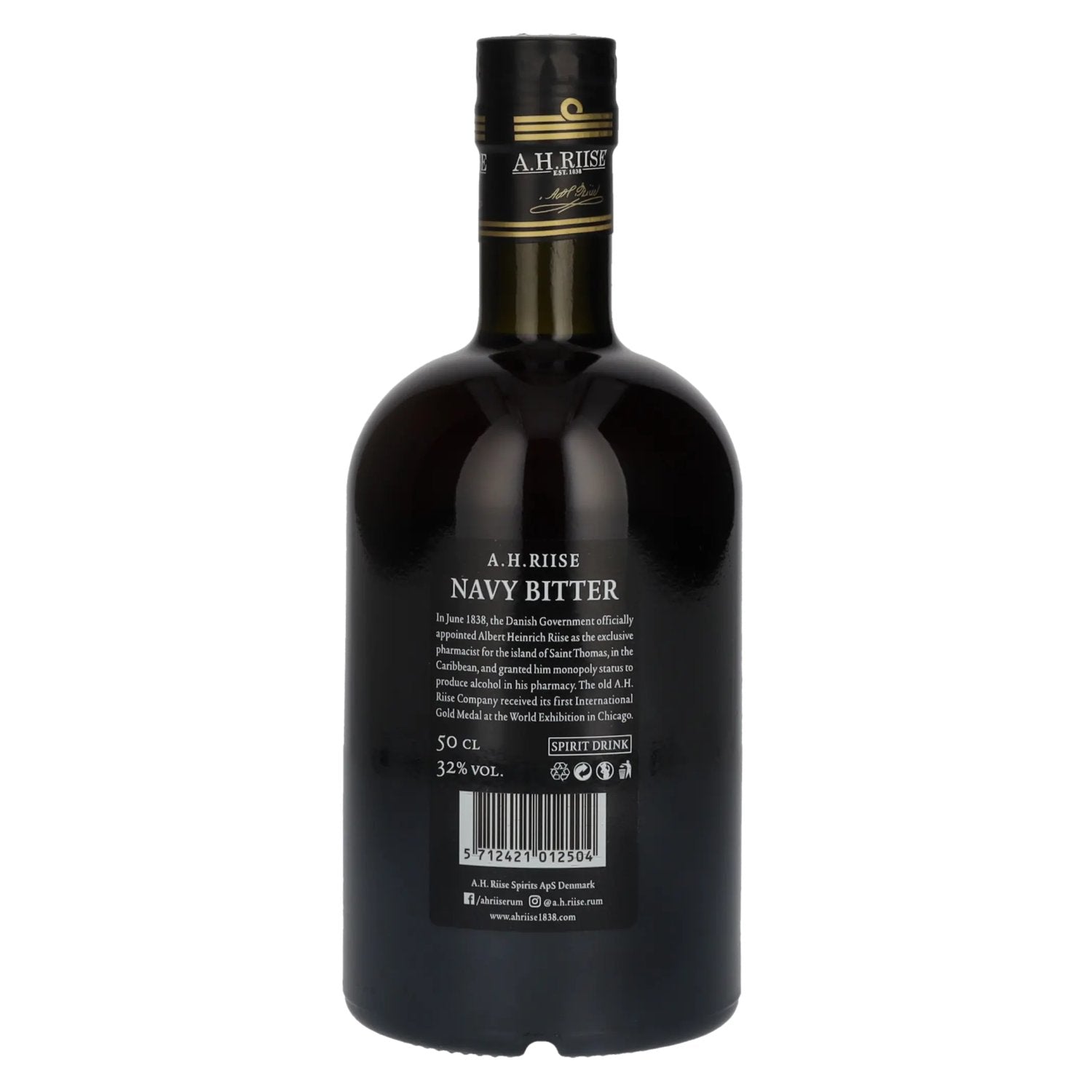A.H. Riise Royal DANISH NAVY Westindian Bitter 32% vol. 0,5l