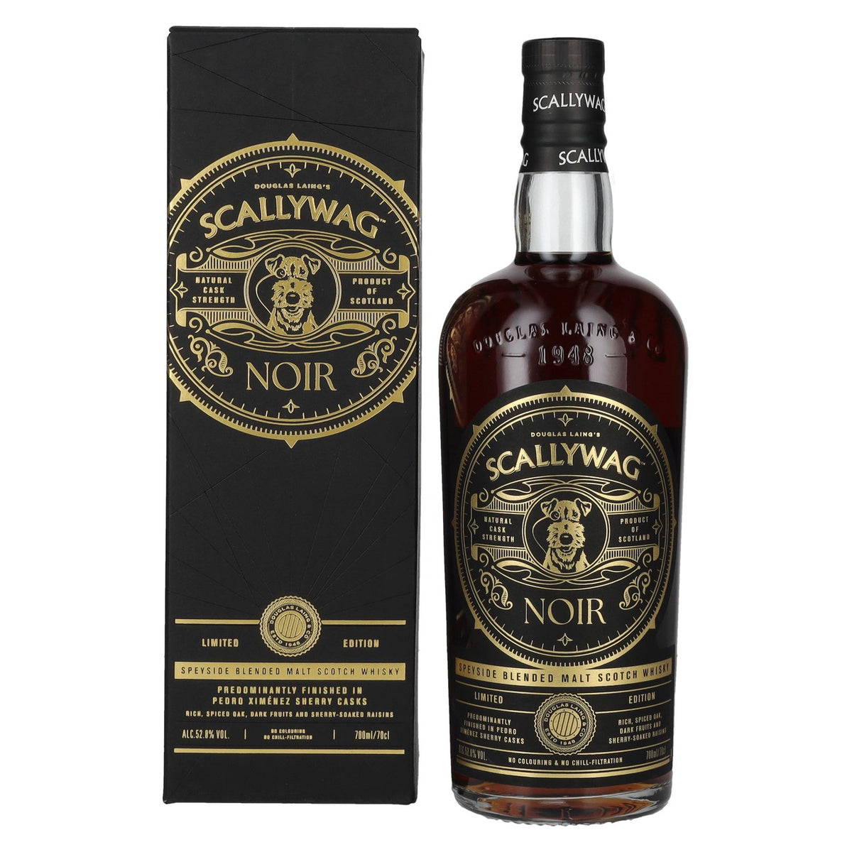 Douglas Laing Scallywag Noir Edition PX Sherry Cask Speyside Blended Malt 52,8% vol. 0,7 l in geschenkverpakking