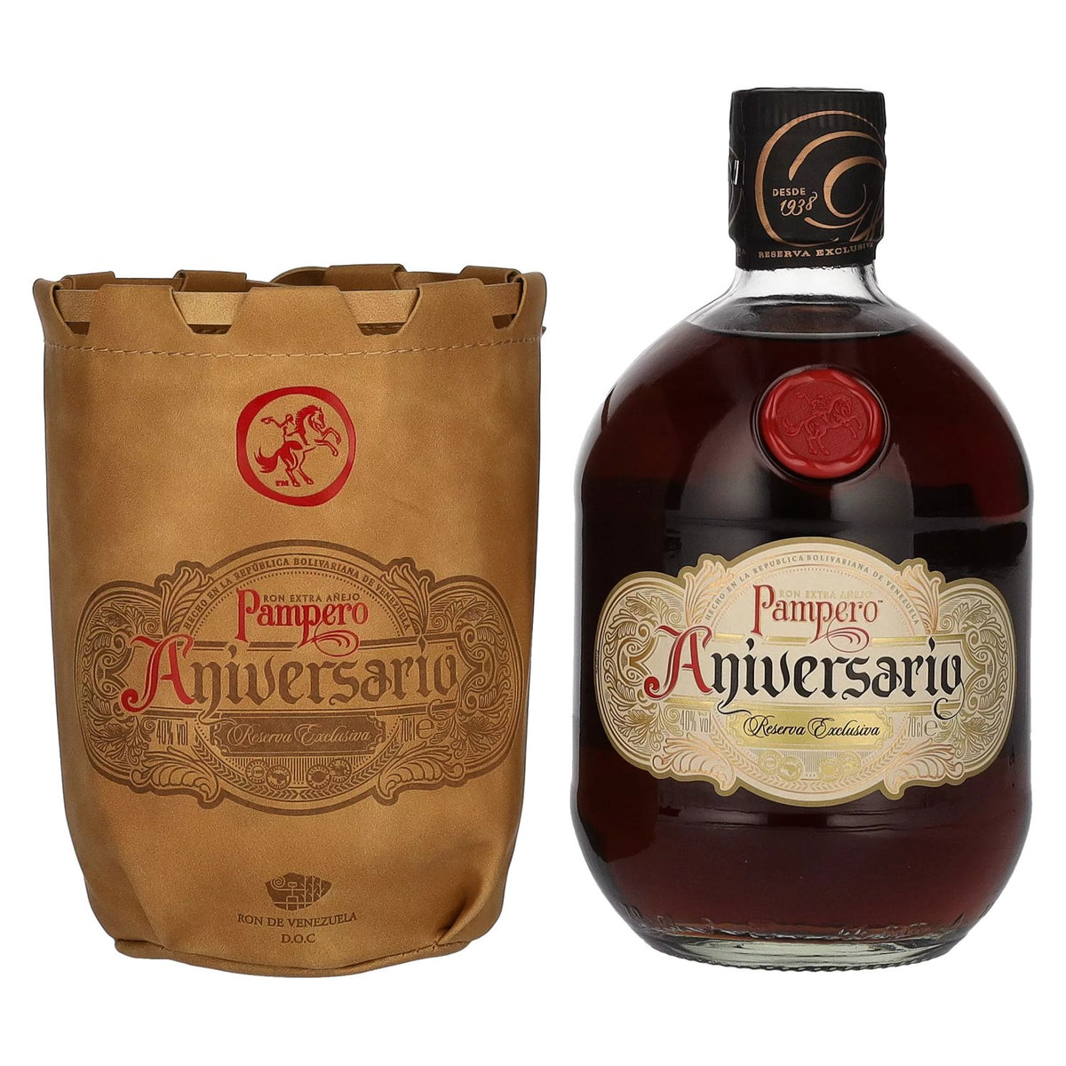 Pampero Aniversario Reserva Exclusiva Extra Añejo Rum 40% ABV 0.7l in a leather case