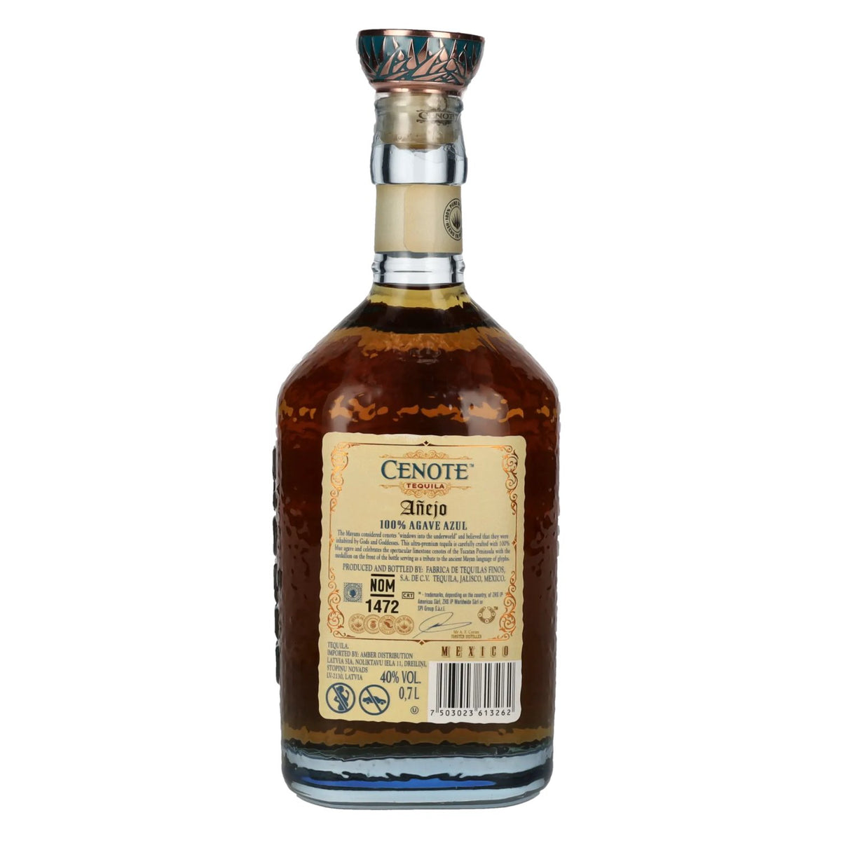 Cenote Tequila Añejo 100% Agave Azul 40% vol. 0,7 l