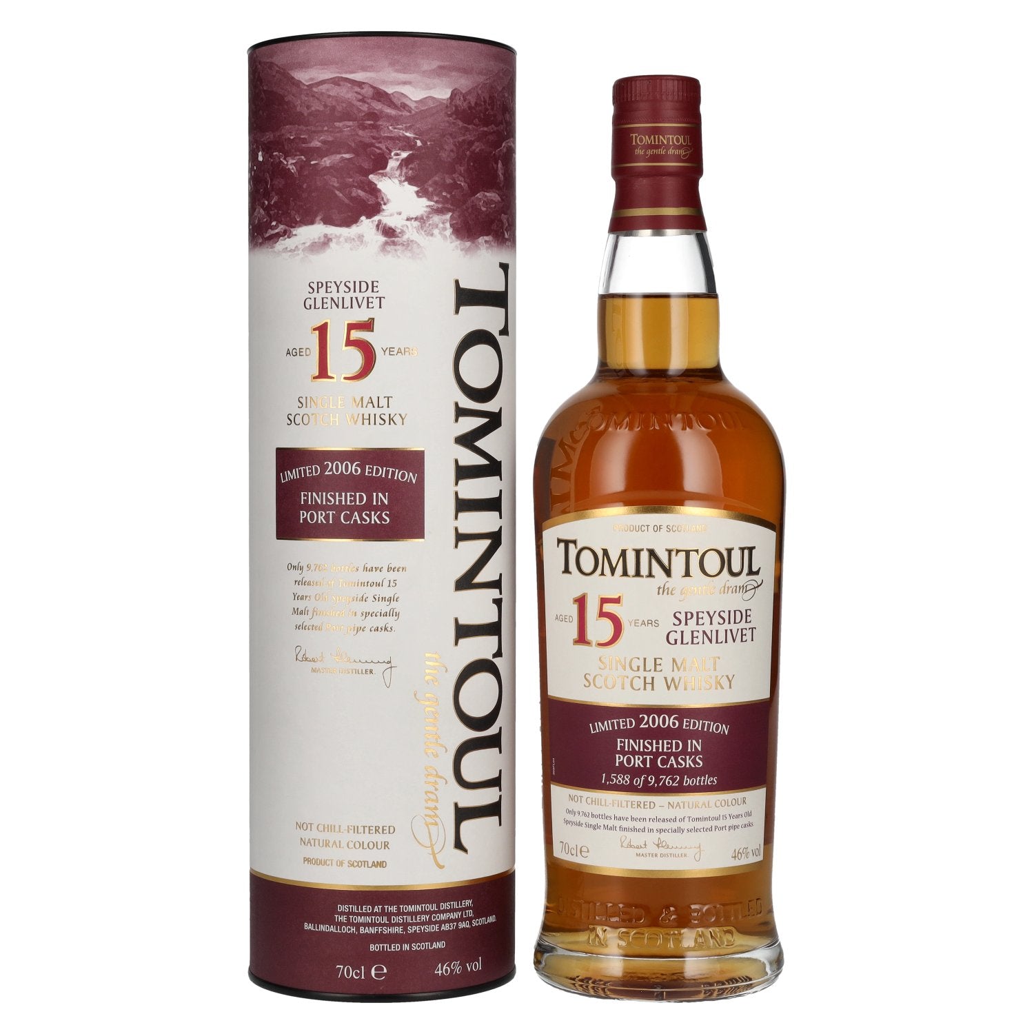 Tomintoul 15 Years Old PORT CASKS Finish Limited Edition 2006 46% Vol. 0,7l in geschenkverpakking