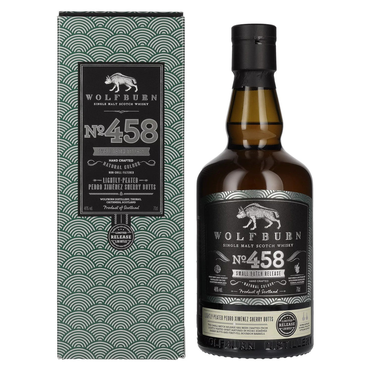 Wolfburn N°458 Single Malt Scotch Whisky Small Batch Release 46% ABV 0.7l in a gift box