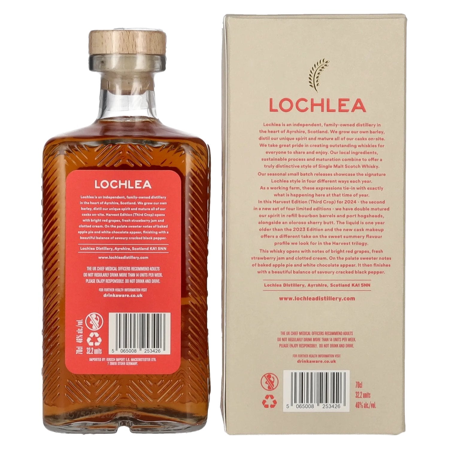 Lochlea HARVEST EDITION Third Crop Single Malt Scotch Whisky 46% Vol. 0,7l in geschenkverpakking