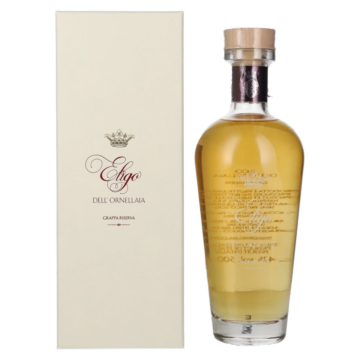 Eligo dell'Ornellaia Grappa Riserva 42% vol. 0,5 l in geschenkverpakking