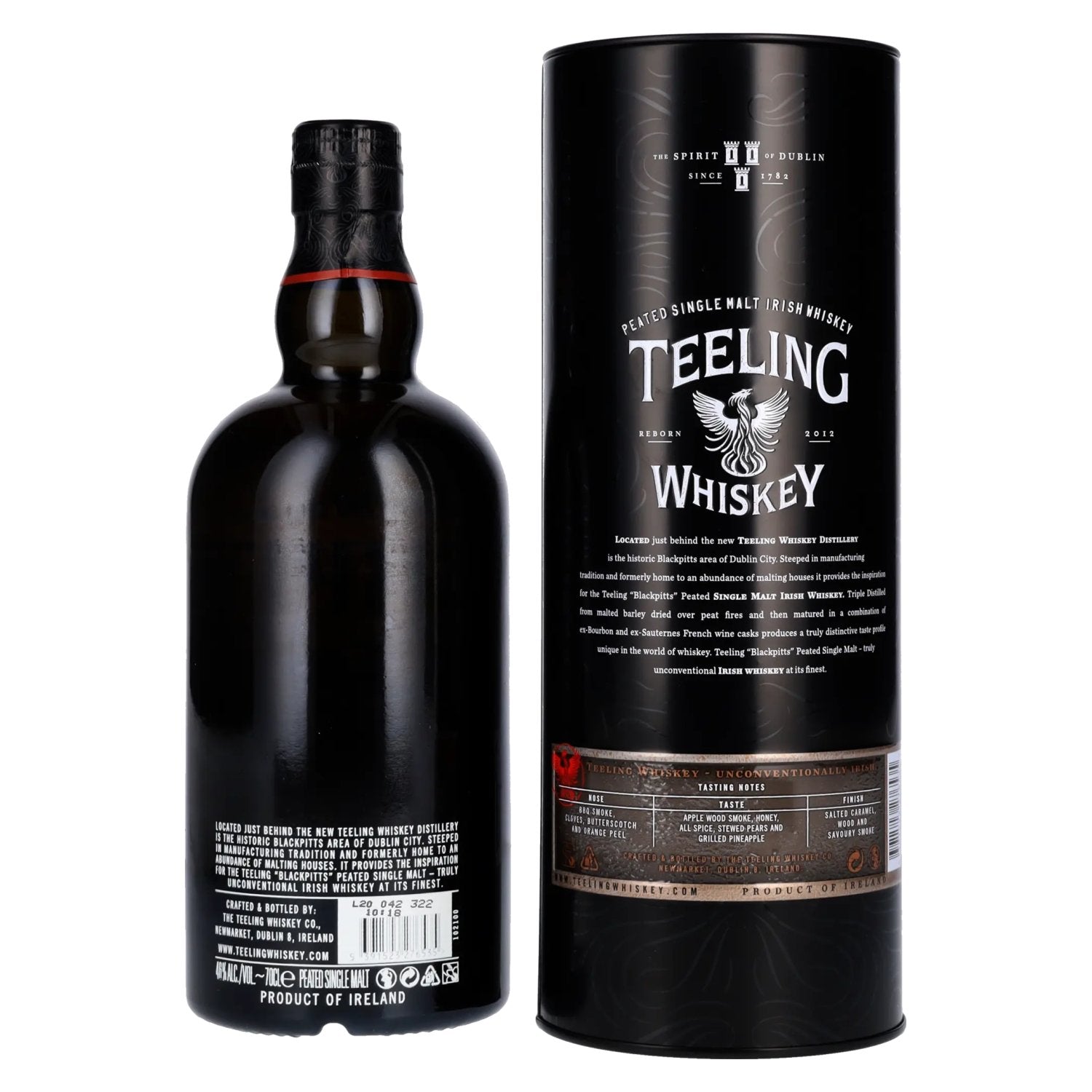 Teeling Whiskey BLACKPITTS PEATED Single Malt Irish Whiskey 46% Vol. 0,7l in Blikken Doos