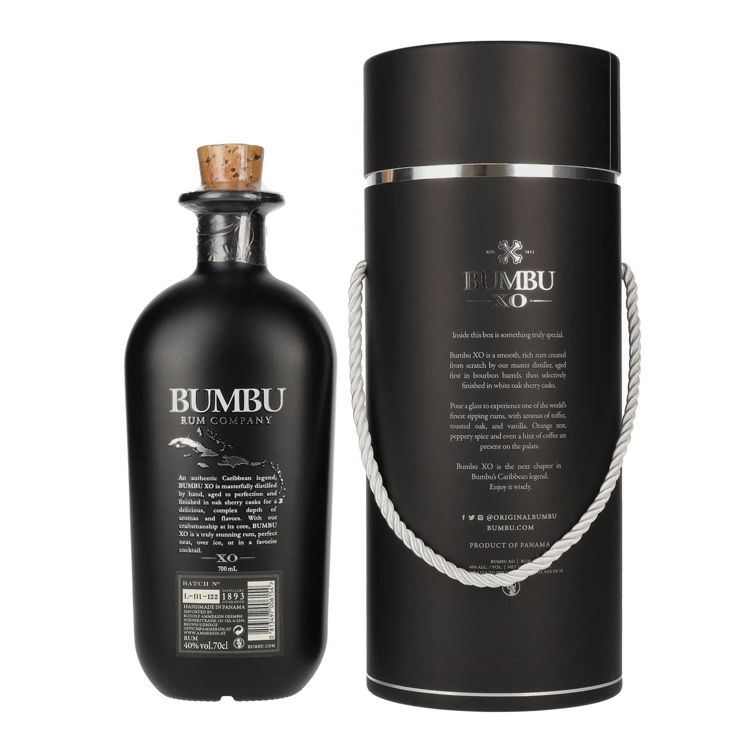 Bumbu XO Handcrafted Rum Gift Set Limited Edition 40% Vol. 0,7l in Geschenkbox