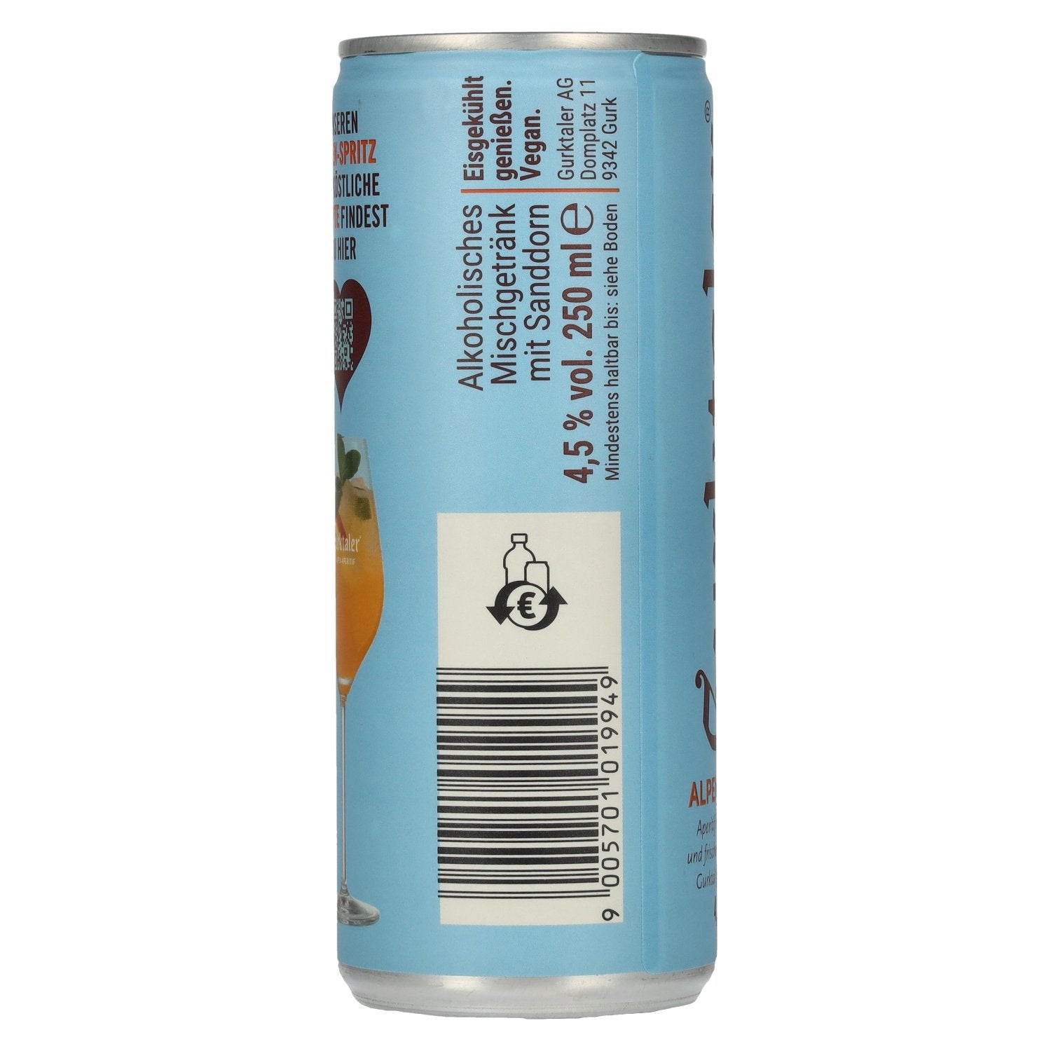 Gurktaler Alpen-Spritz apéritif 4,5% vol. 24x0,25l canettes consignées