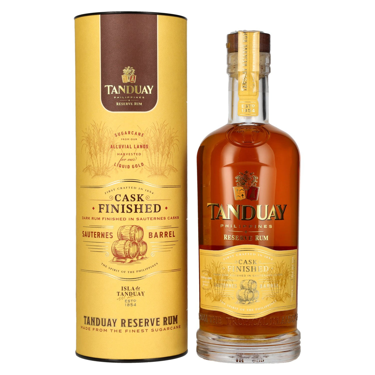 Tanduay Rum Tesoro Reserve, affiné en fûts de Sauternes, 42 % vol., 0,7 l, dans un coffret cadeau