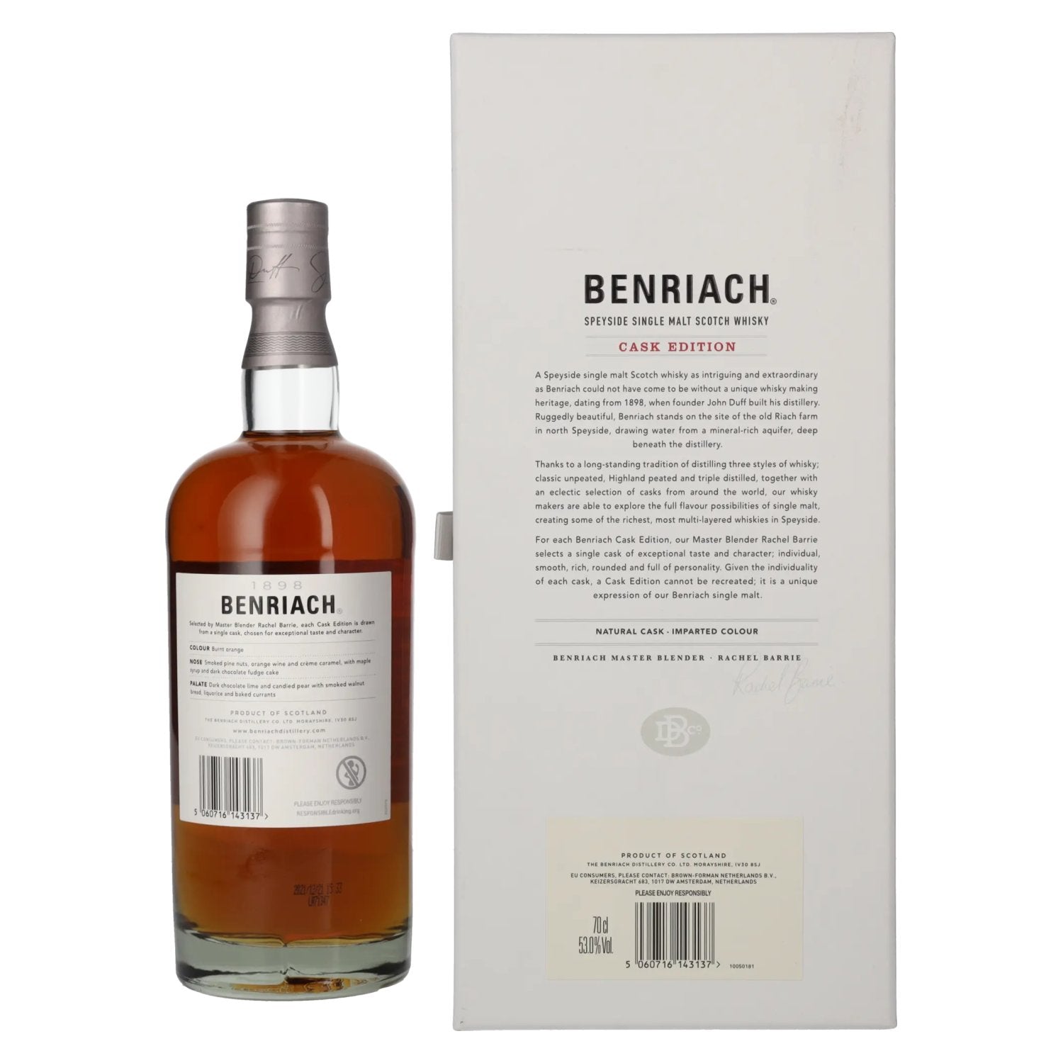 Benriach 27 Years Old Smoky CASK EDITION Oloroso Sherry Vintage 1994 53% Vol. 0,7l en boîte cadeau