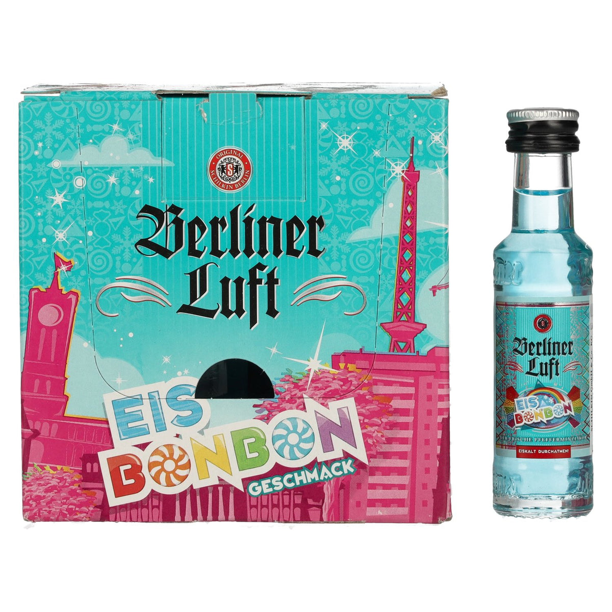 Berliner Luft EISBONBON Liqueur de menthe poivrée fraîche 18 % vol. 24 x 0,02 l