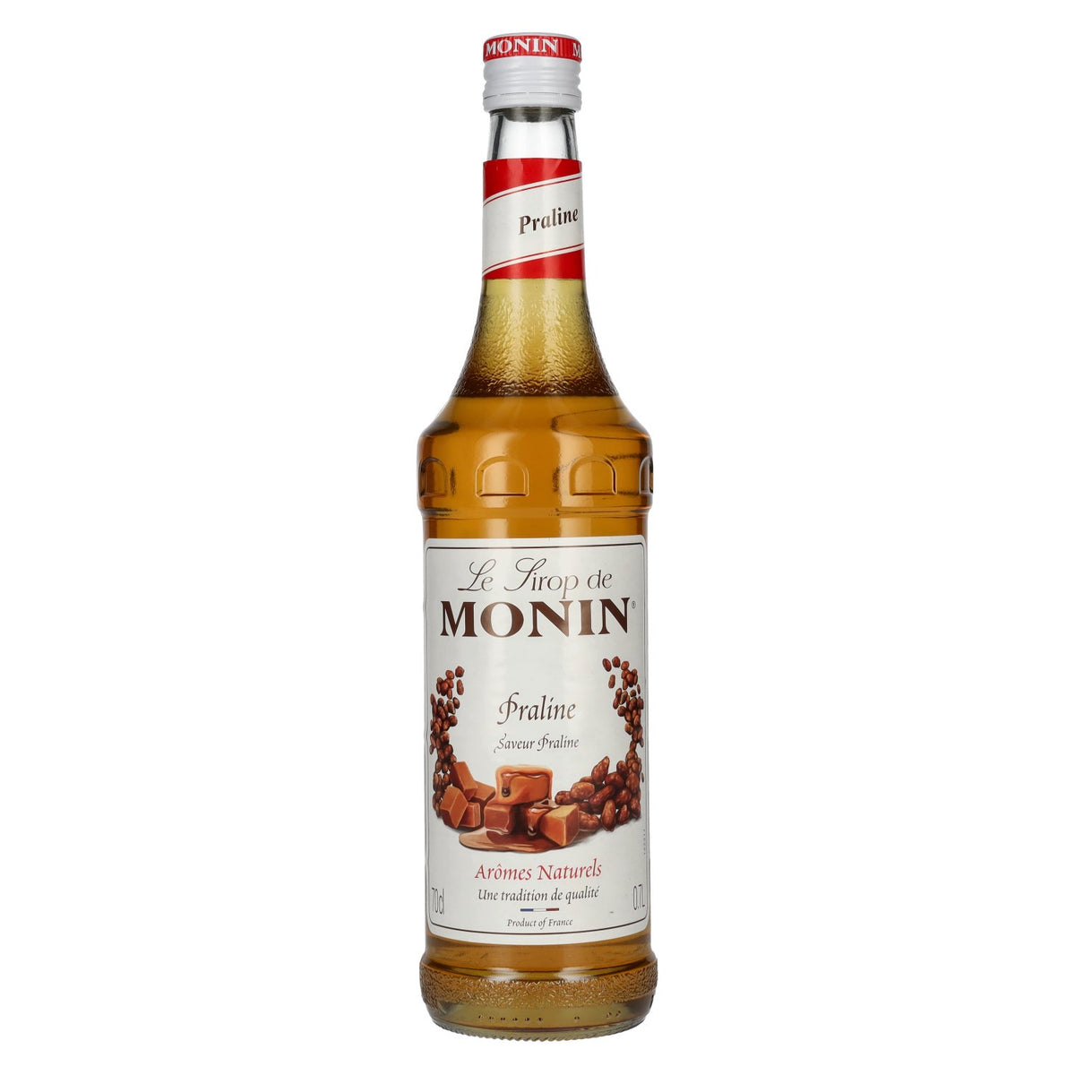 Monin-siroop HAZELNOOT-KARAMEL-PRALINE 0,7 l