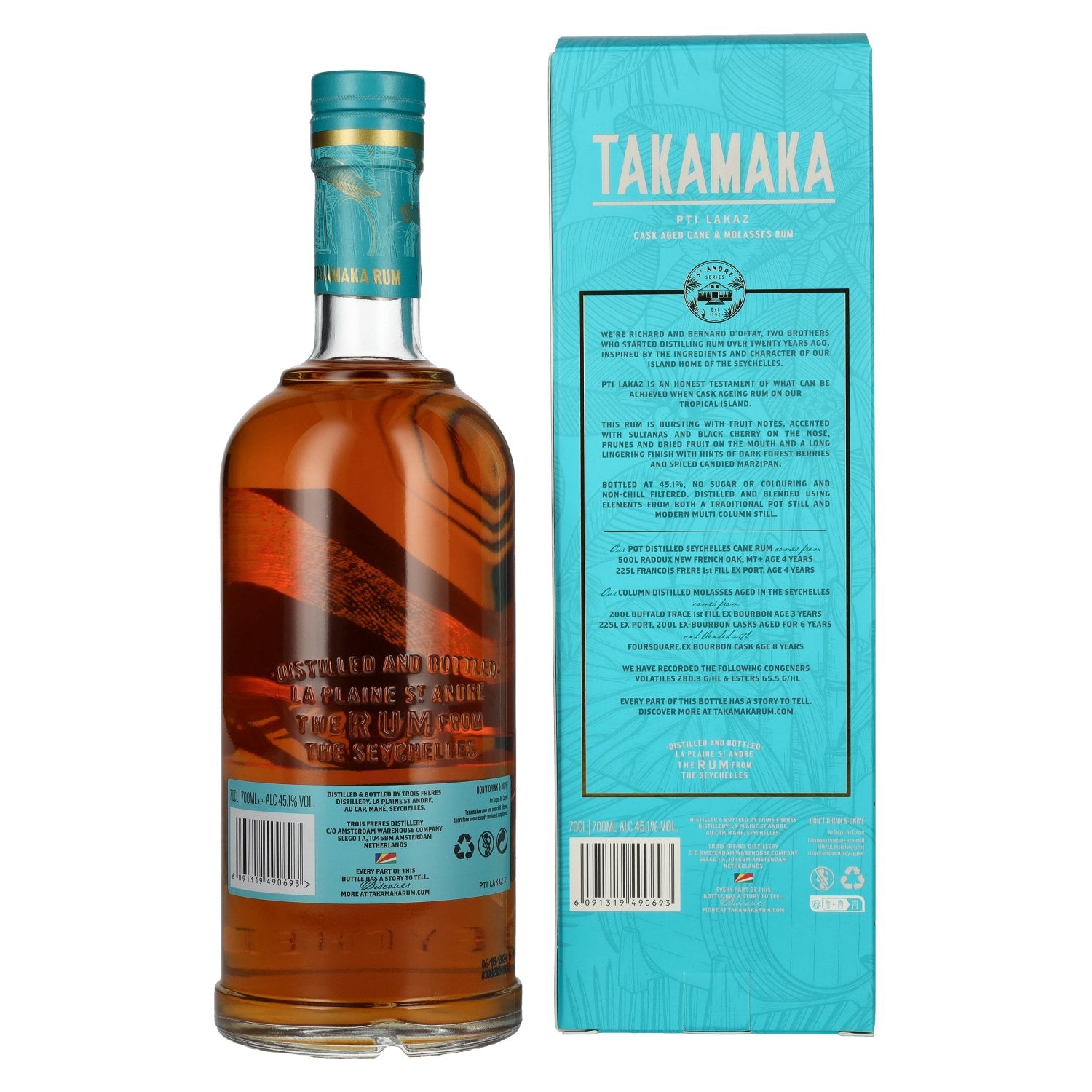Takamaka PTI LAKAZ Rum Batch 3 45,1% Vol. 0,7l in Geschenkbox