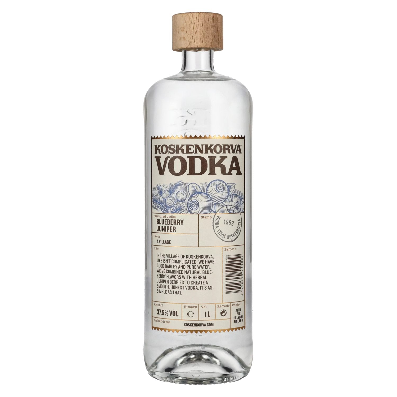 Koskenkorva Wodka BLUEBERRY JUNIPER Gearomatiseerd 37,5% Vol. 1l