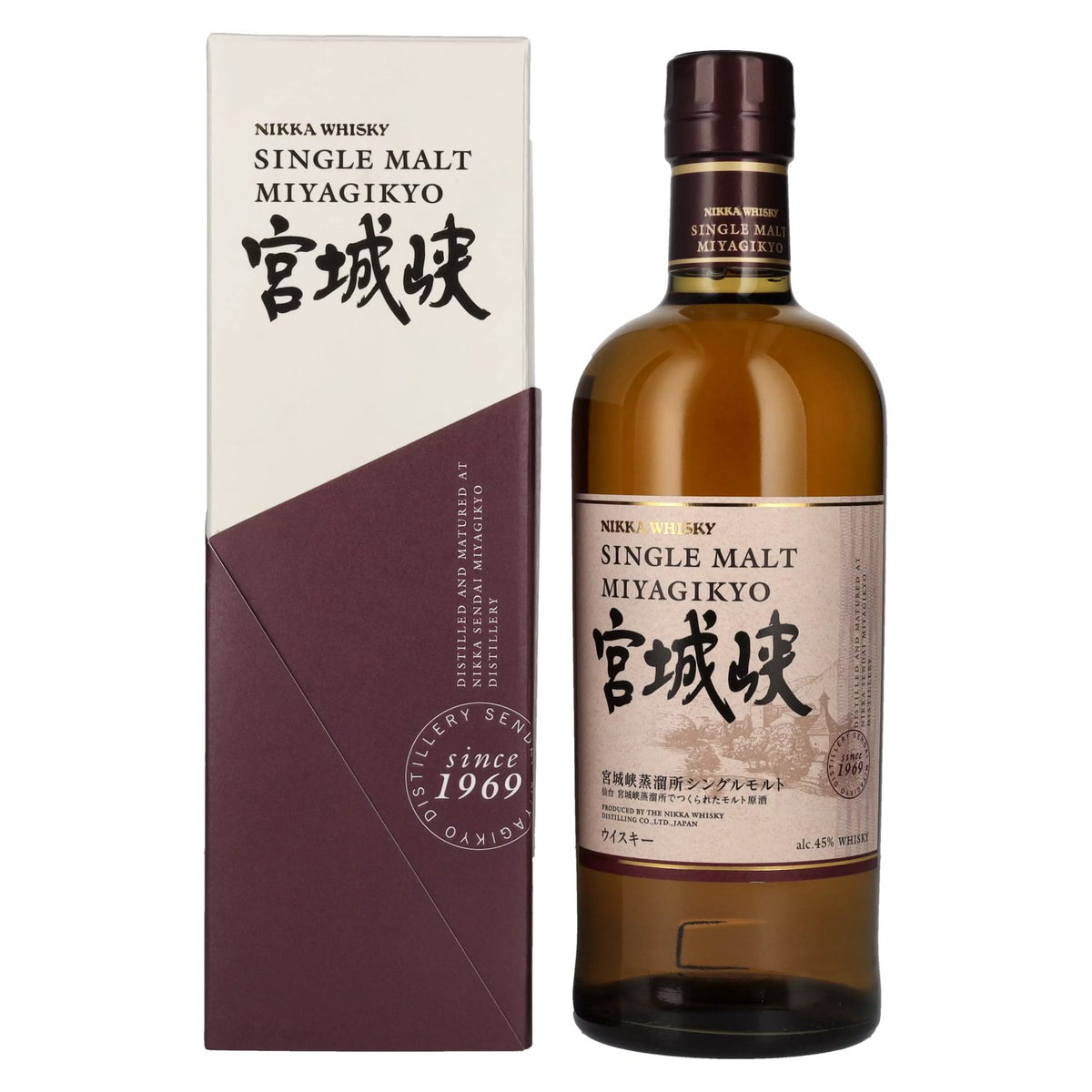 Nikka Miyagikyo Single Malt Whisky 45% ABV, 0.7 litres, in a gift box