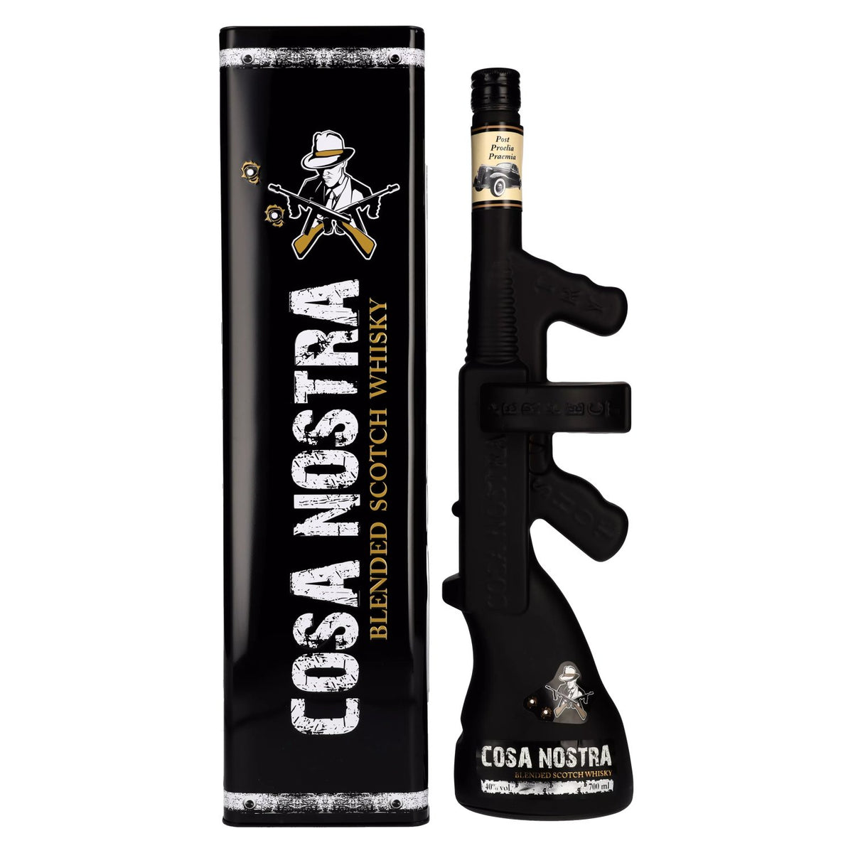 Cosa Nostra 40% ABV, 0.7 litres in a tin box
