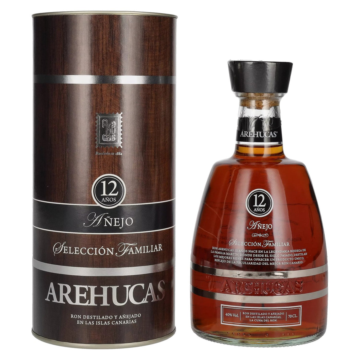 Ron Arehucas 12 Años Añejo Selección Familiar 40% vol. 0,7 l in geschenkverpakking