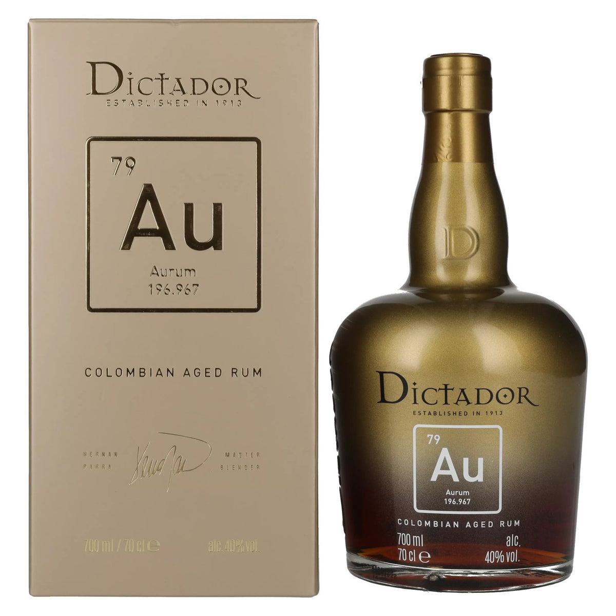 Rhum vieilli colombien Dictador Aurum 40 % vol., 0,7 l, dans un coffret cadeau