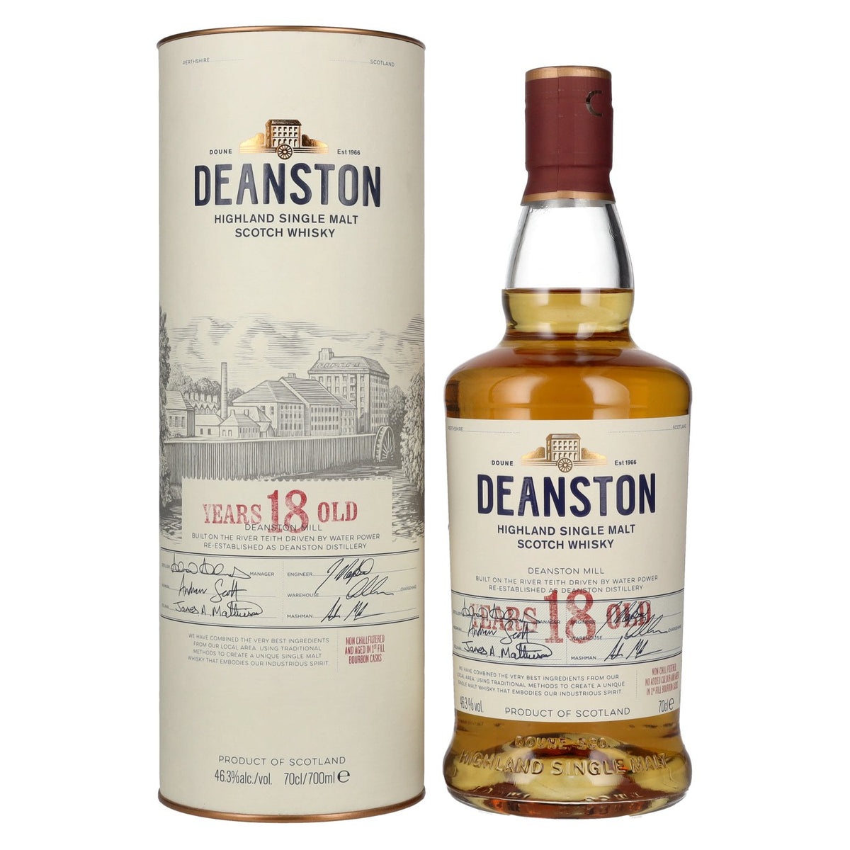 Deanston 18 Years Old Highland Single Malt 46.3% ABV 0.7l in a gift box