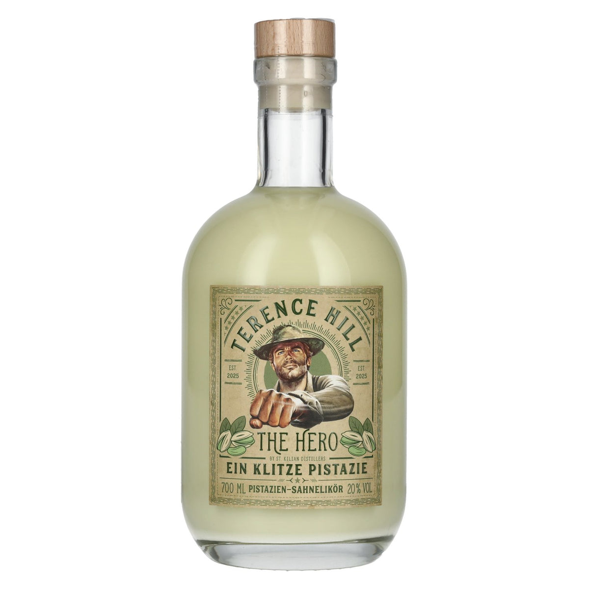 Terence Hill THE HERO UNE TOUCHE DE PISTACHE Liqueur à la crème 20 % vol. 0,7 l