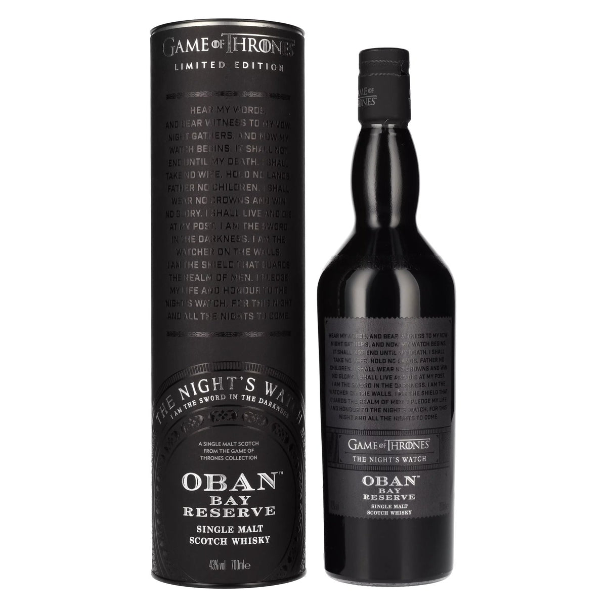 Oban Bay Reserve GAME OF THRONES The Night's Watch 43% ABV 0.7l in a gift box
