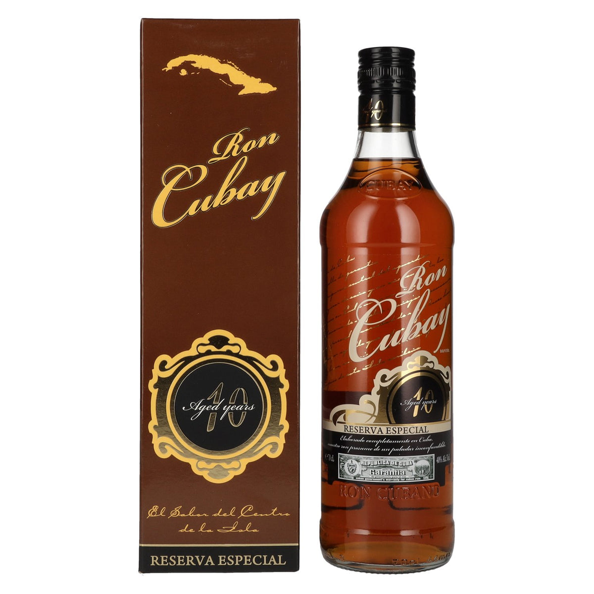 Ron Cubay 10 Years Old RESERVA ESPECIAL 40% ABV 0.7l in a gift box